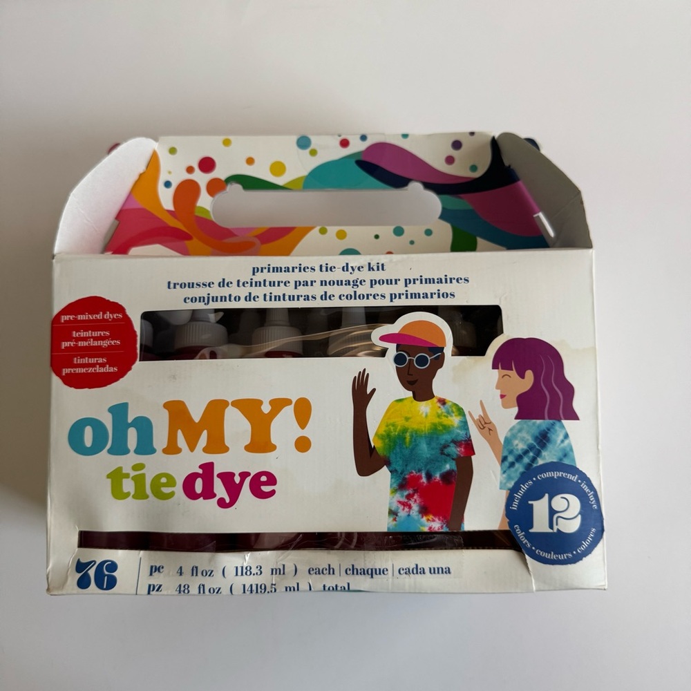 American Crafts Tie Dye Kit 4Oz 76/Pkg-12 Primary Colors NEW